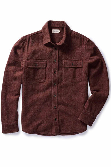 Taylor Stitch - The Ledge Shirt - Burgundy Linen Tweed - Flatlay