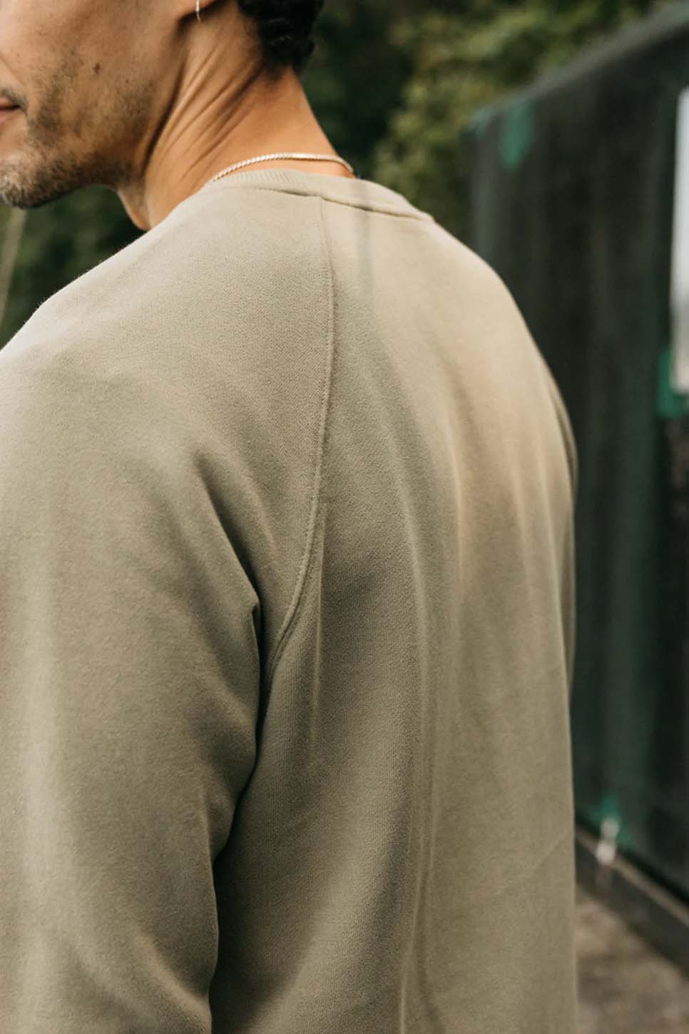 Finisterre - Coho Sweatshirt - Willow Green - Detail