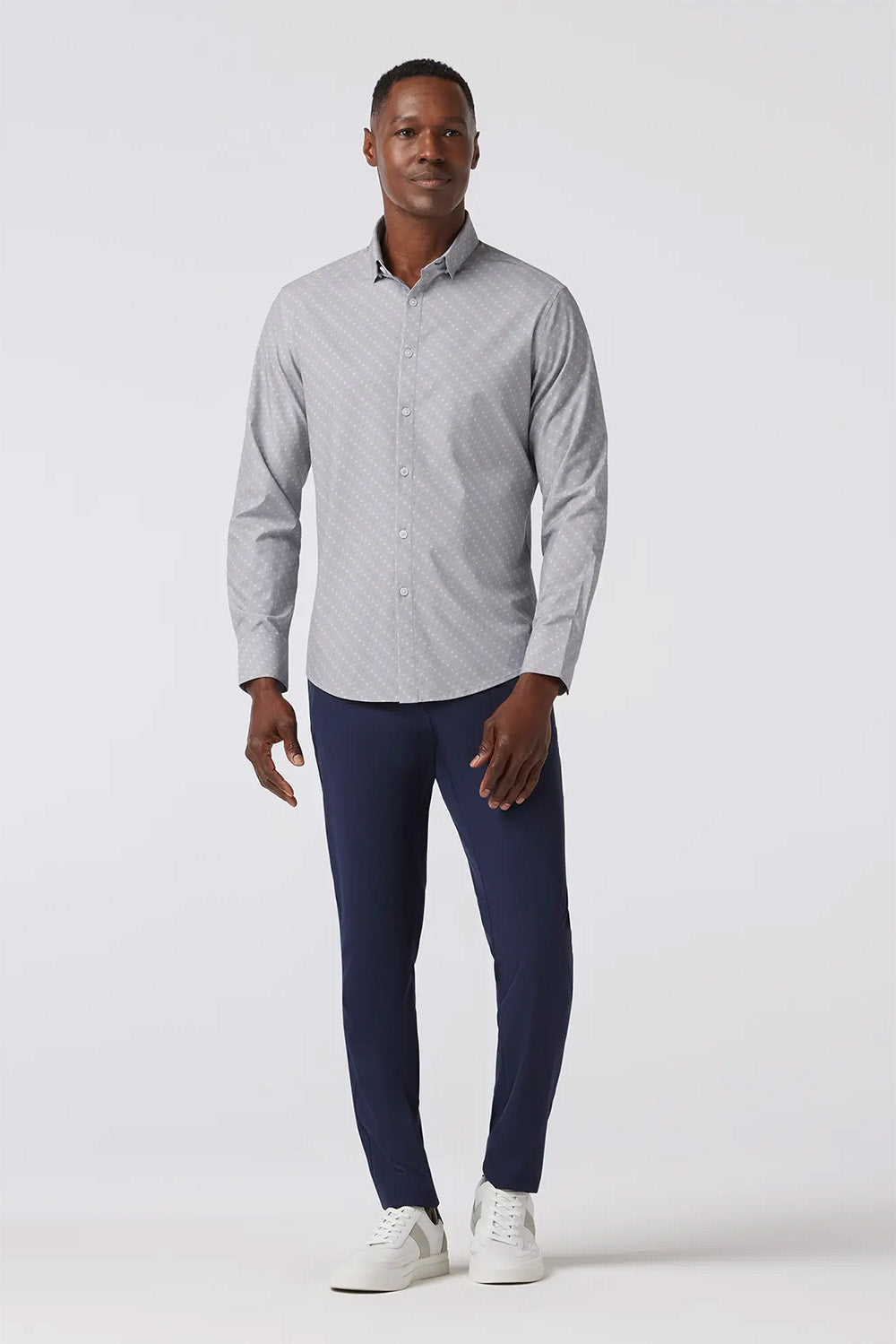 Mizzen + Main - Leeward LS - Silver Dotted Diamond - Front