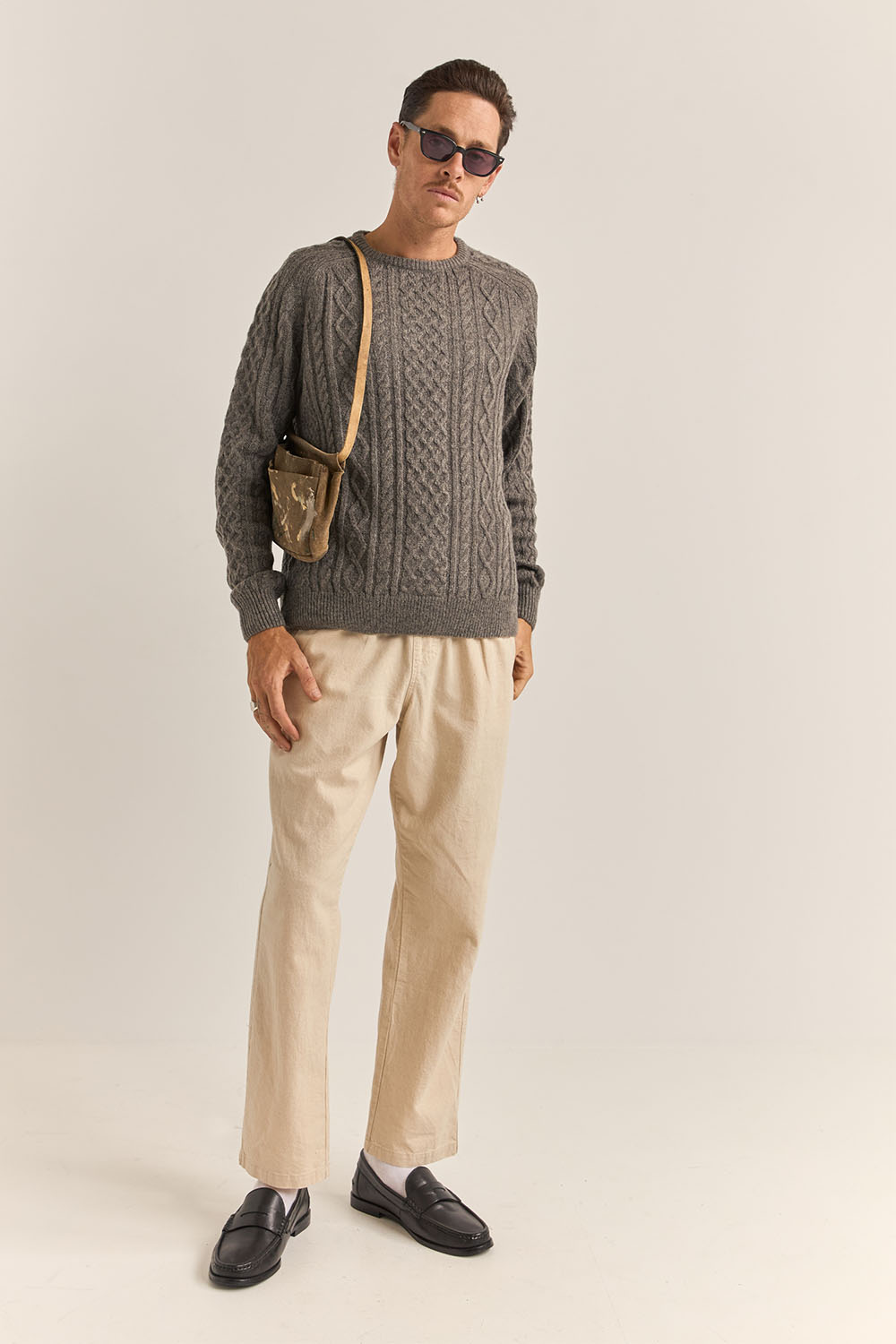 Rhythm - Mohair Fishermans Knit - Washed Black