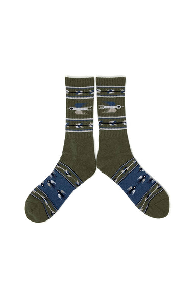 The Ampal Collective - Heather Thunderbird Socks - Olive