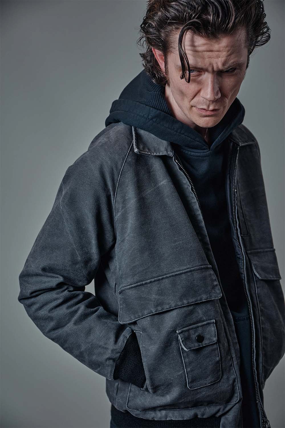 Monadic - Grammar Jacket - Charcoal Canvas - Side