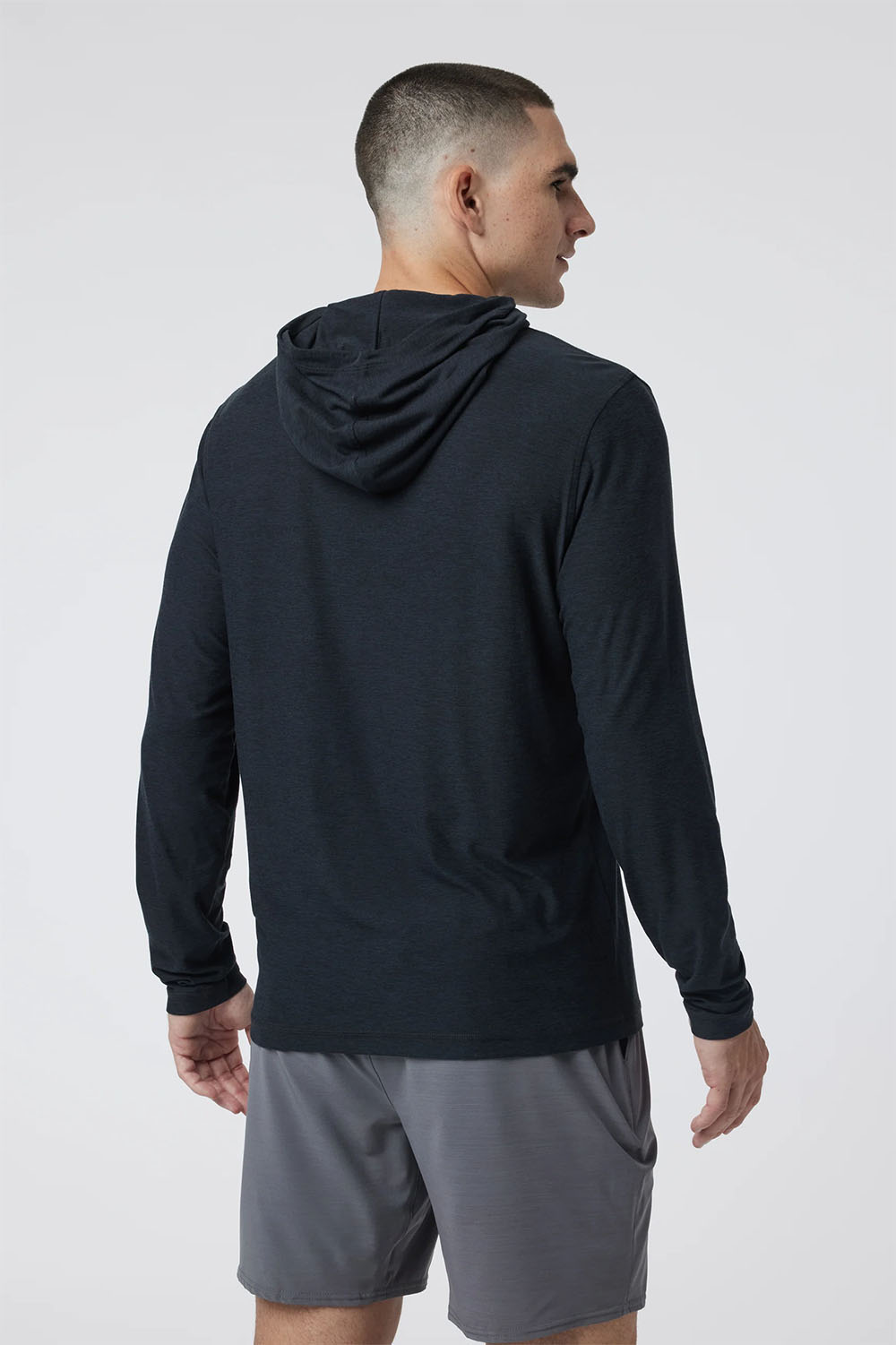 Vuori - Strato Tech Hoodie - Black Heather - Back