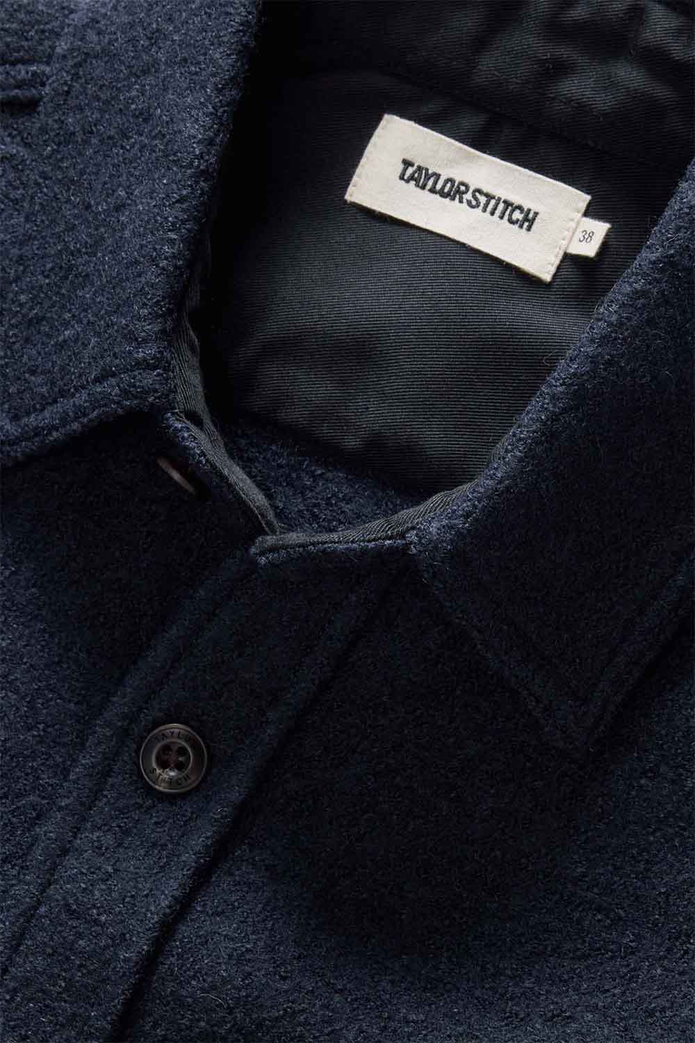 Taylor Stitch - The Connor Overshirt - Dark Navy Boucle - Detail