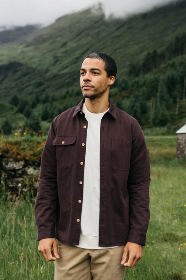 Finisterre - Eddystone Shirt - Black Cherry - Front