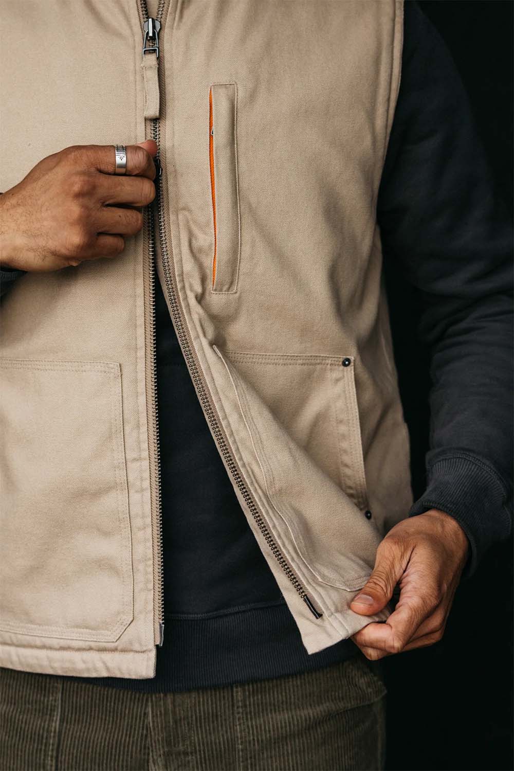 Finisterre - Berings Gilet - Flint - Detail