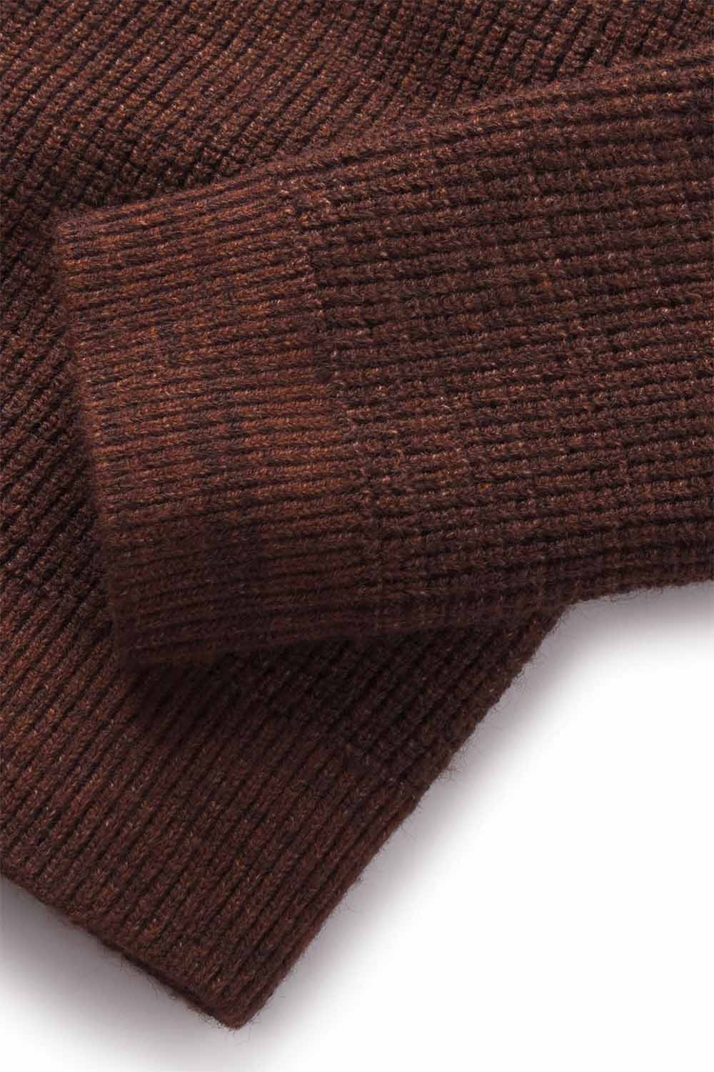 Grayers - Waffle Stitch Crew - Brown - Sleeve