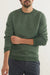 Marine Layer - Corbet Quilted Crewneck - Olive - Front