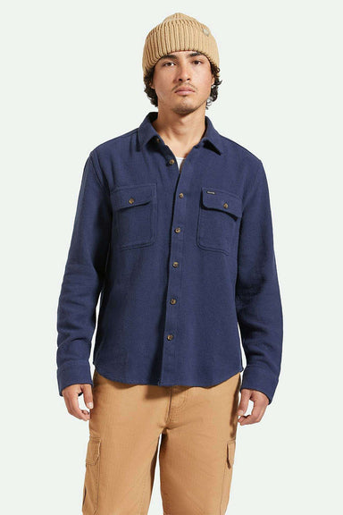 Brixton - Bowery Twill Overshirt - Washed Navy - Front