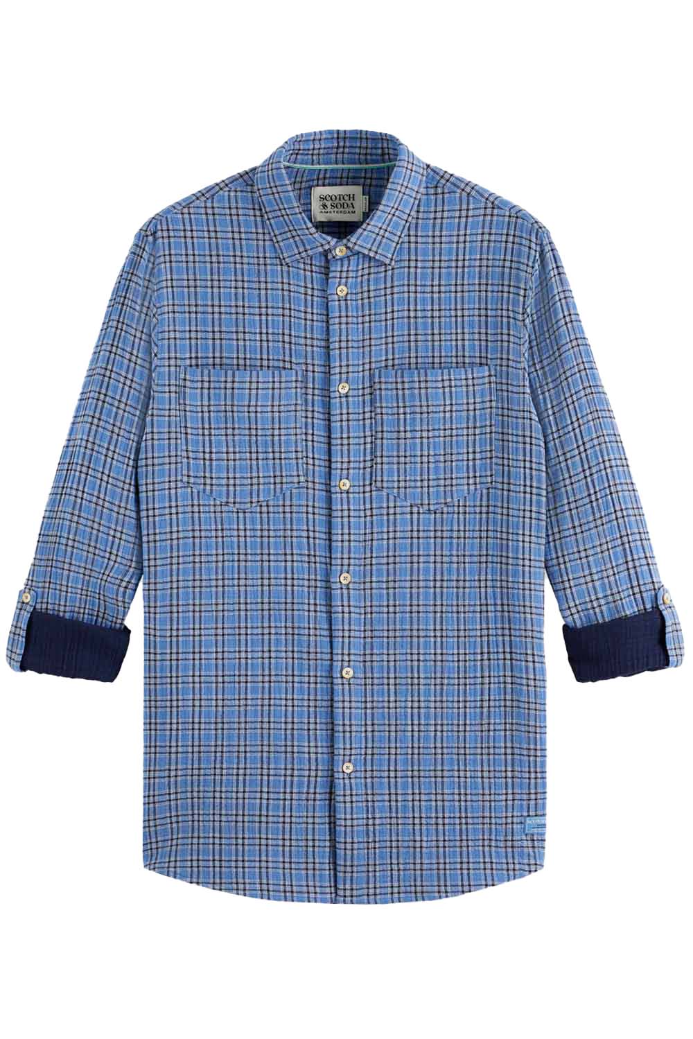 DOUBLE FACE CHECK SHIRT Lake Blue