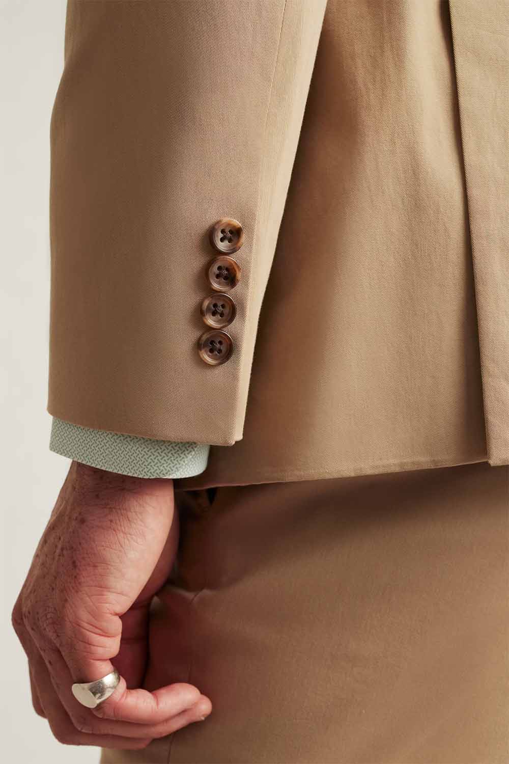 Bonobos - Jetsetter Italian Cotton Blazer - English Khaki - Sleeve Detail