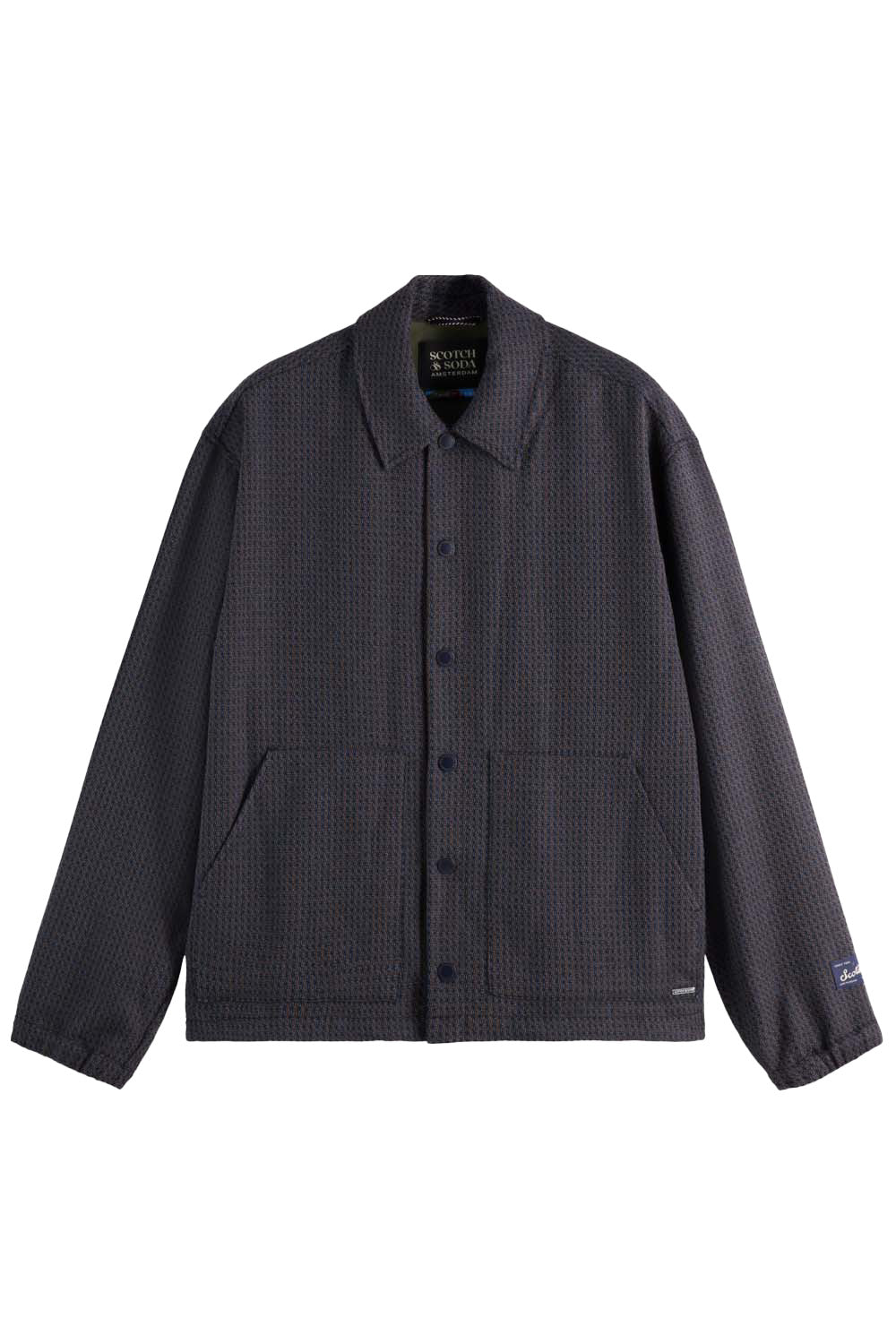 YARN-DYED COACH JACKET Navy Mini Check