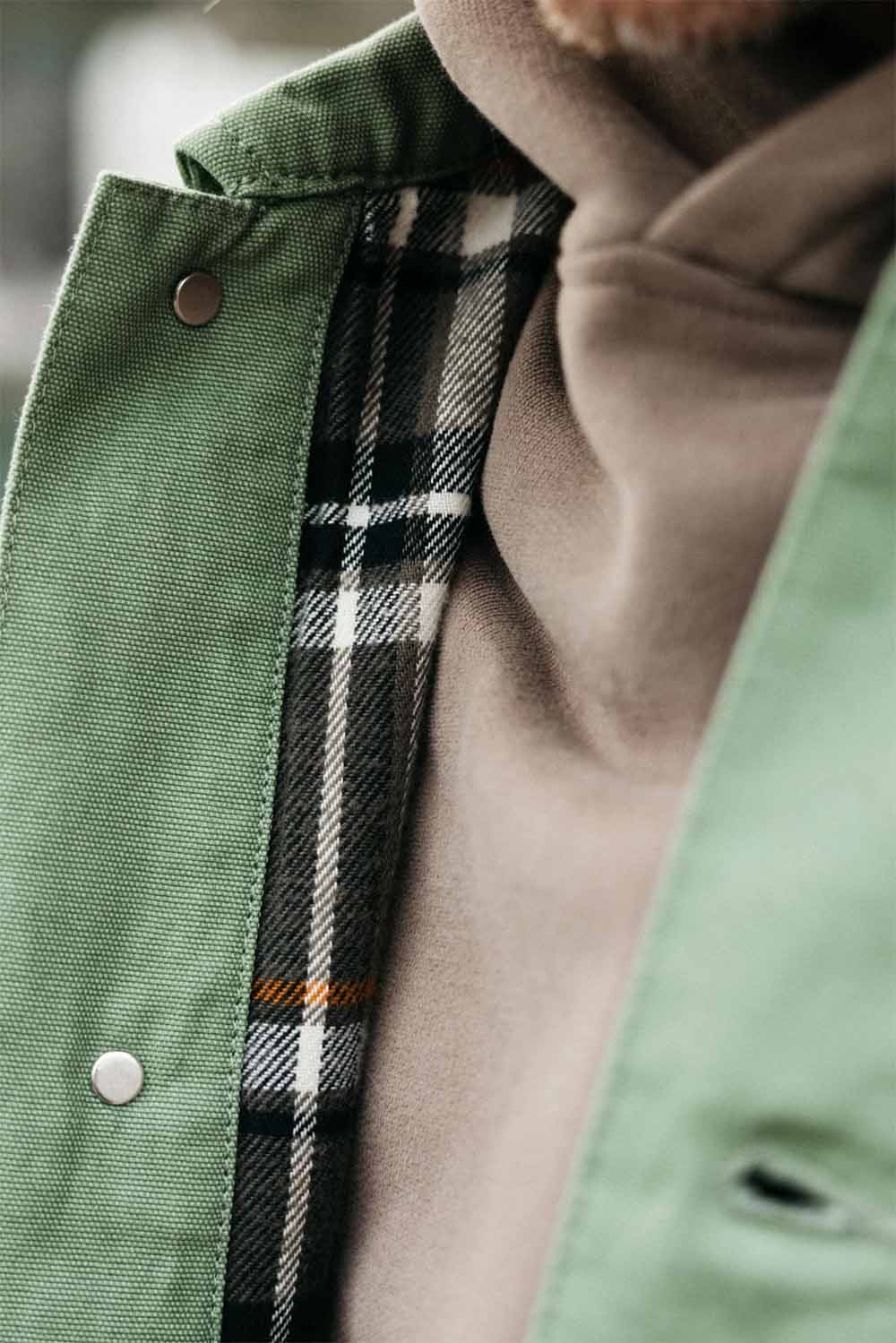 Finisterre - Basset Flannel Lined Jacket - Wild Sage - Detail