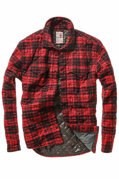 Relwen - Quilted Flannel Shirtjacket - Red/Black Grid - Front