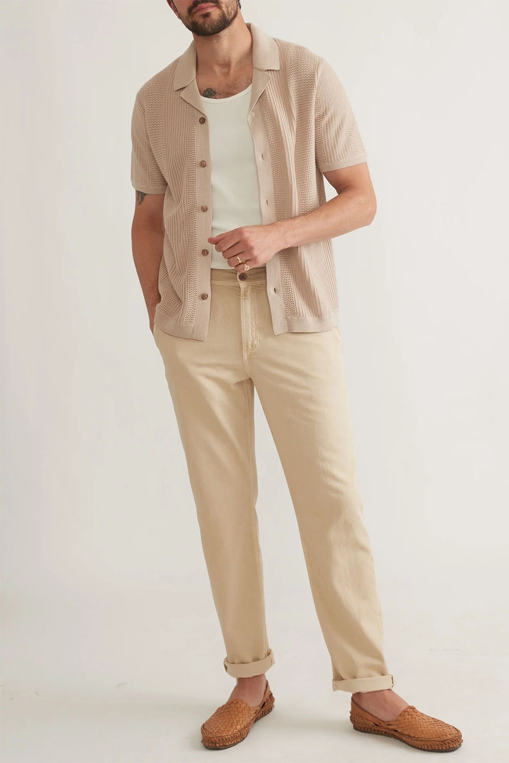 Marine Layer - Sweater Resort Shirt - Sand