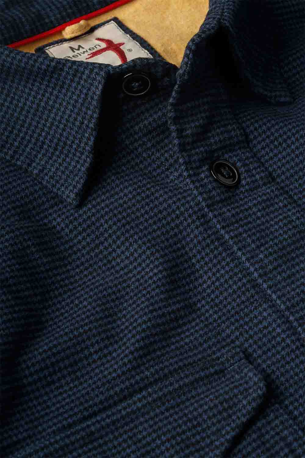 Relwen - Utility Work Shirt - Navy/Black Houndstooth - Detail