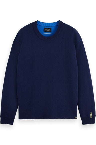 Scotch & Soda - Merino Crewneck - Navy - Front