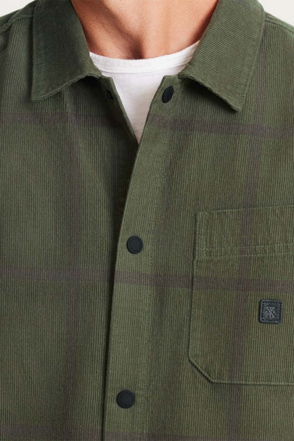 Roark - Cordlord Overshirt - Dark Military - Detail