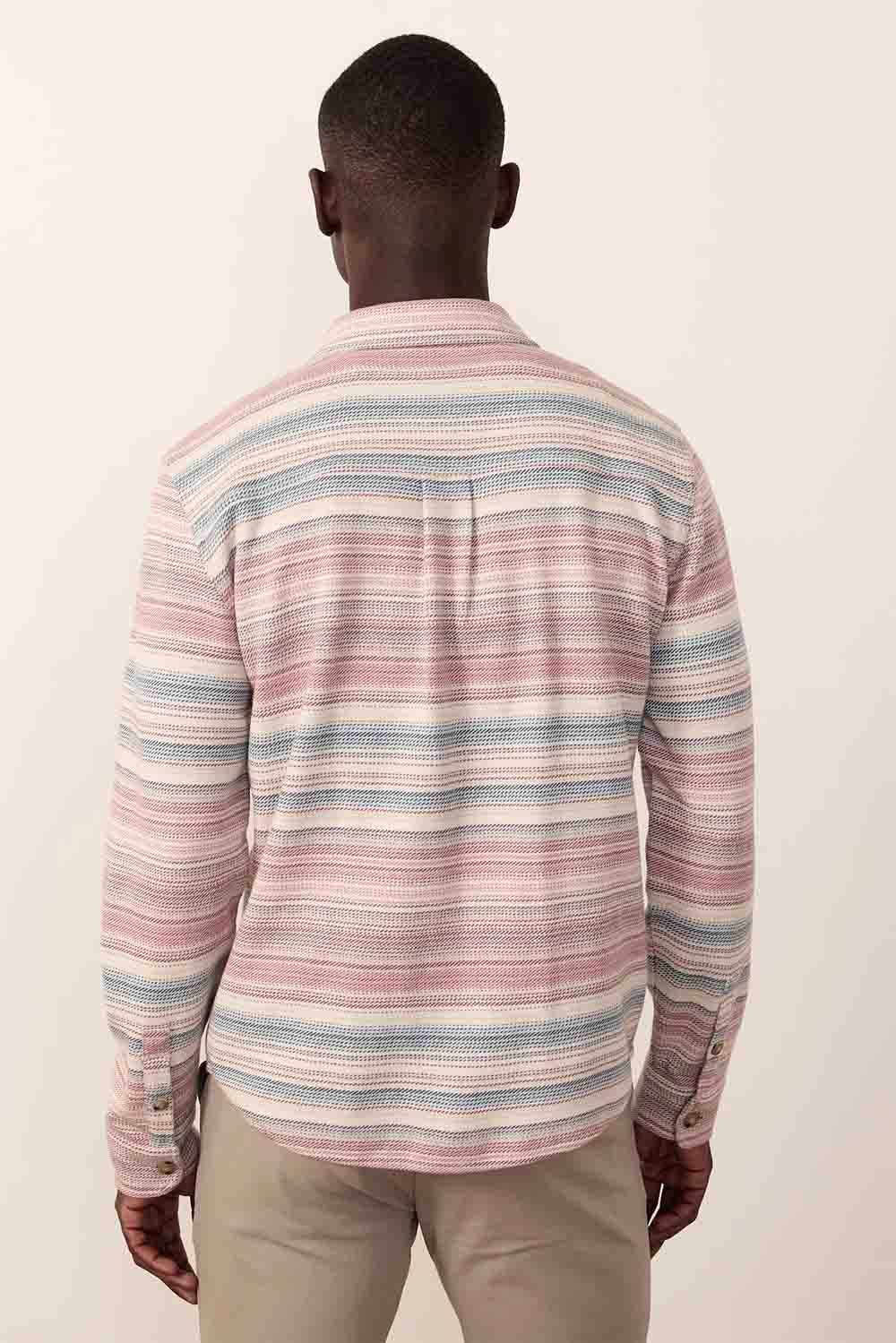 Marine Layer - Pacifica Stretch Shirt - Warm Baja Stripe - Back