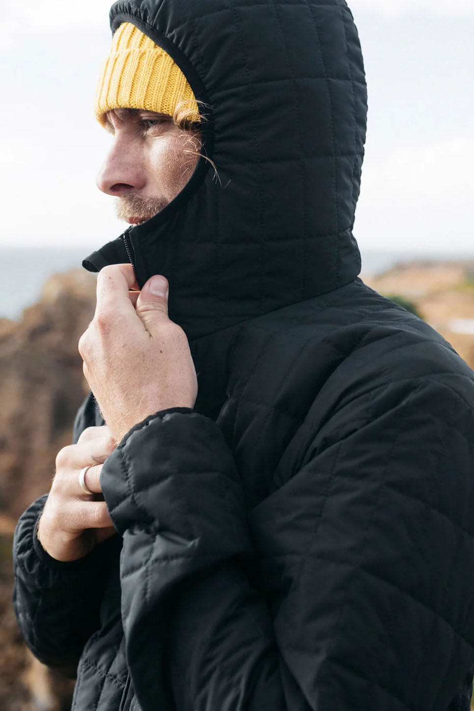 Finisterre - Firecrest Hooded Jacket - Black - Hood