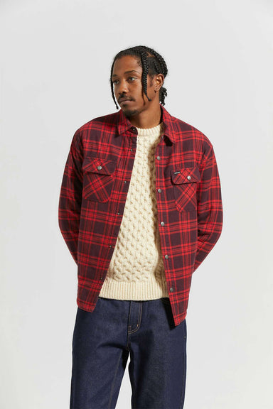 Brixton - Bowery Quilted Flannel - Bright Red/Mahogany - Front