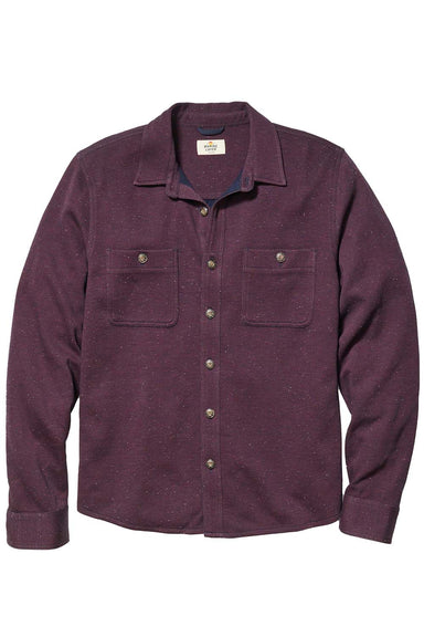 Marine Layer - Pacifica Stretch Shirt - Burgundy Neps - Flatlay