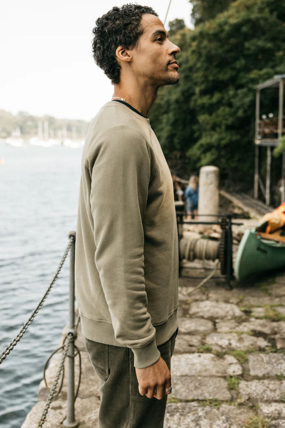 Finisterre - Coho Sweatshirt - Willow Green - Side