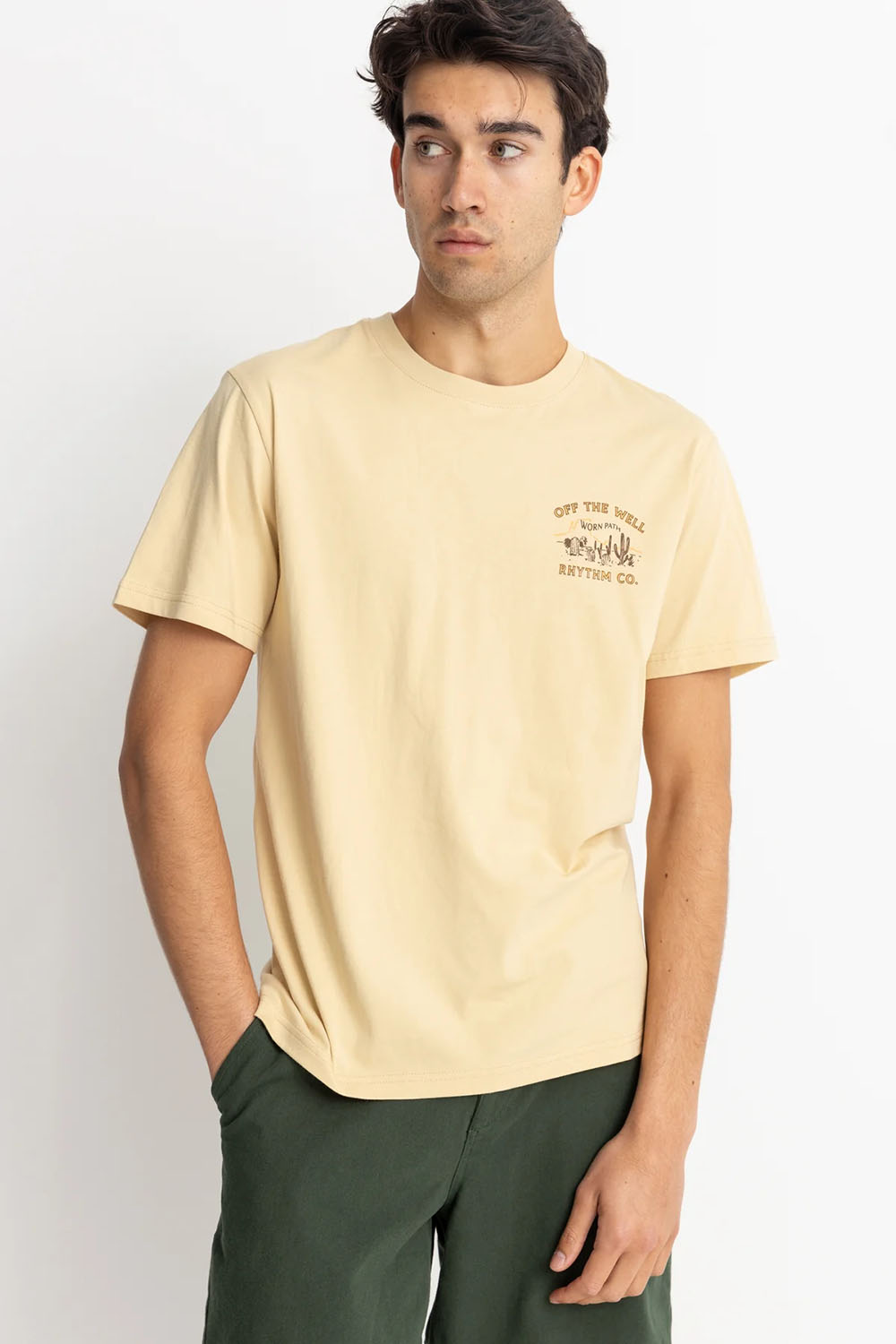 Rhythm - Worn Path SS T-Shirt - Sand - Front