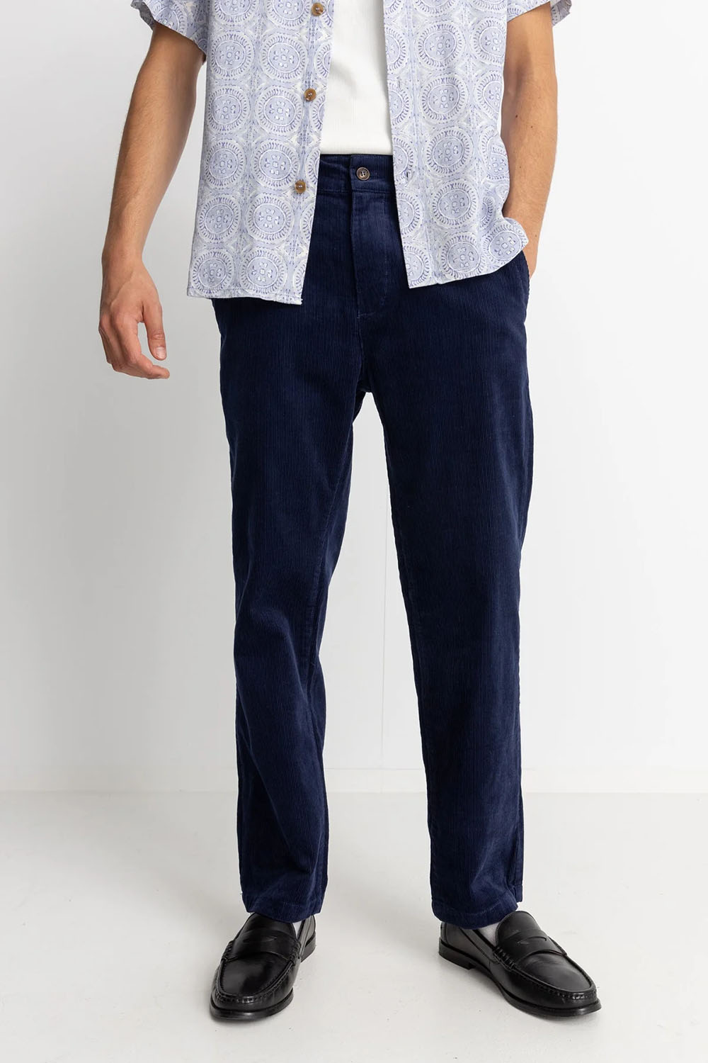 Rhythm - Cord Trouser - Navy - Front