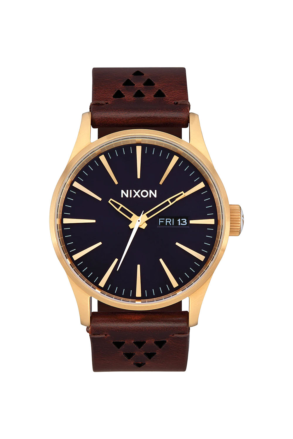 Nixon - Sentry Leather - Gold/Indigo/Brown - Front