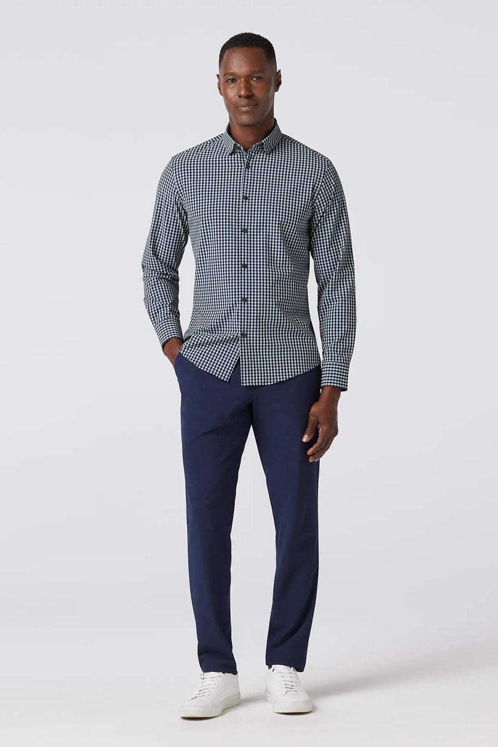 Mizzen + Main - Leeward LS - Aluminum Gingham - Front