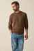 Faherty - Jackson Crew Sweater - Trail Brown Heather - Front