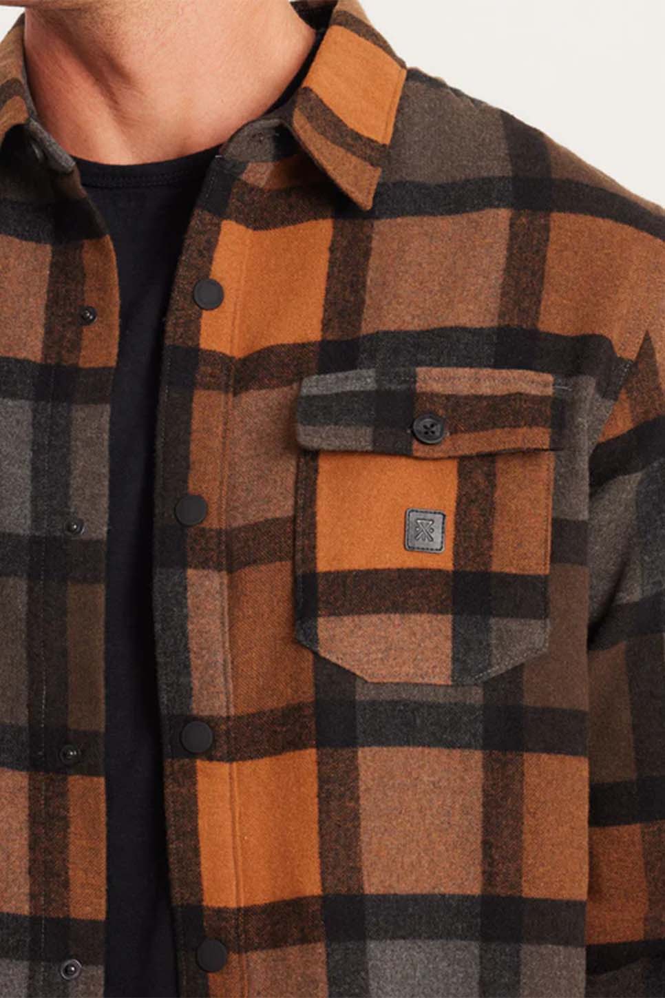 Roark - Nordsman Flannel LS - Pecan - Detail