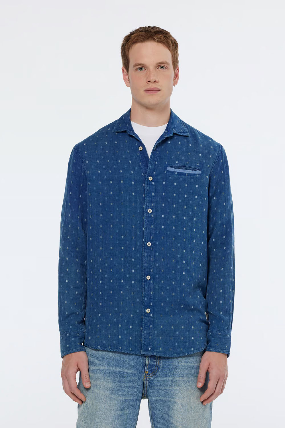 DENIM WEAVE SHIRT Washed Indigo