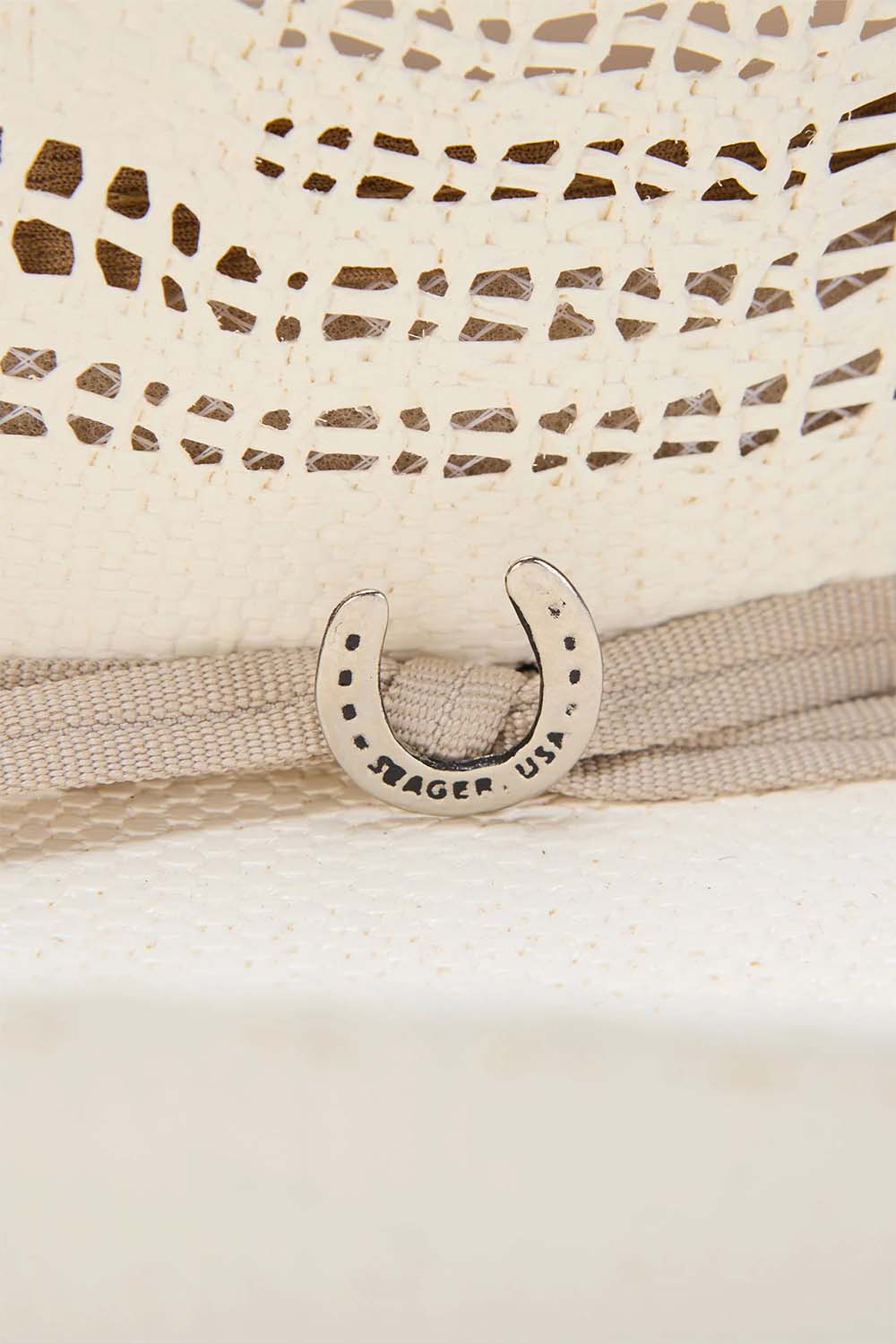 Seager - Freehand Straw Hat - Ivory - Detail