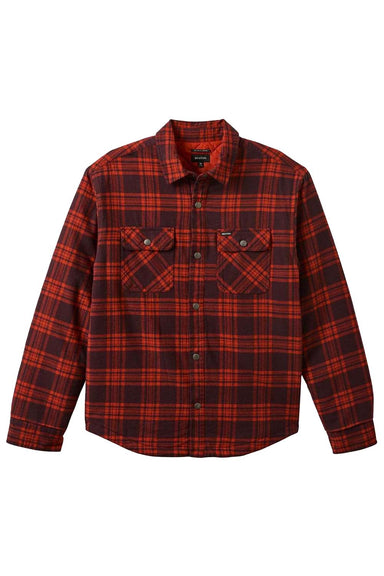 Brixton - Bowery Quilted Flannel - Bright Red/Mahogany - Flatlay