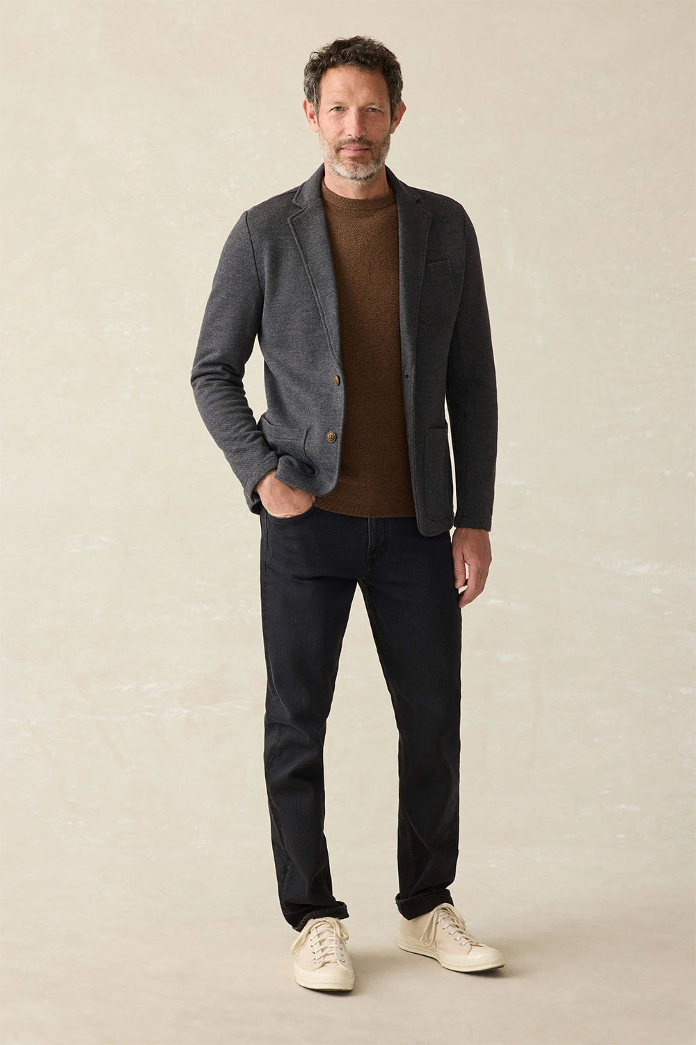 Faherty - Inlet Knit Blazer - Black Sky Melange