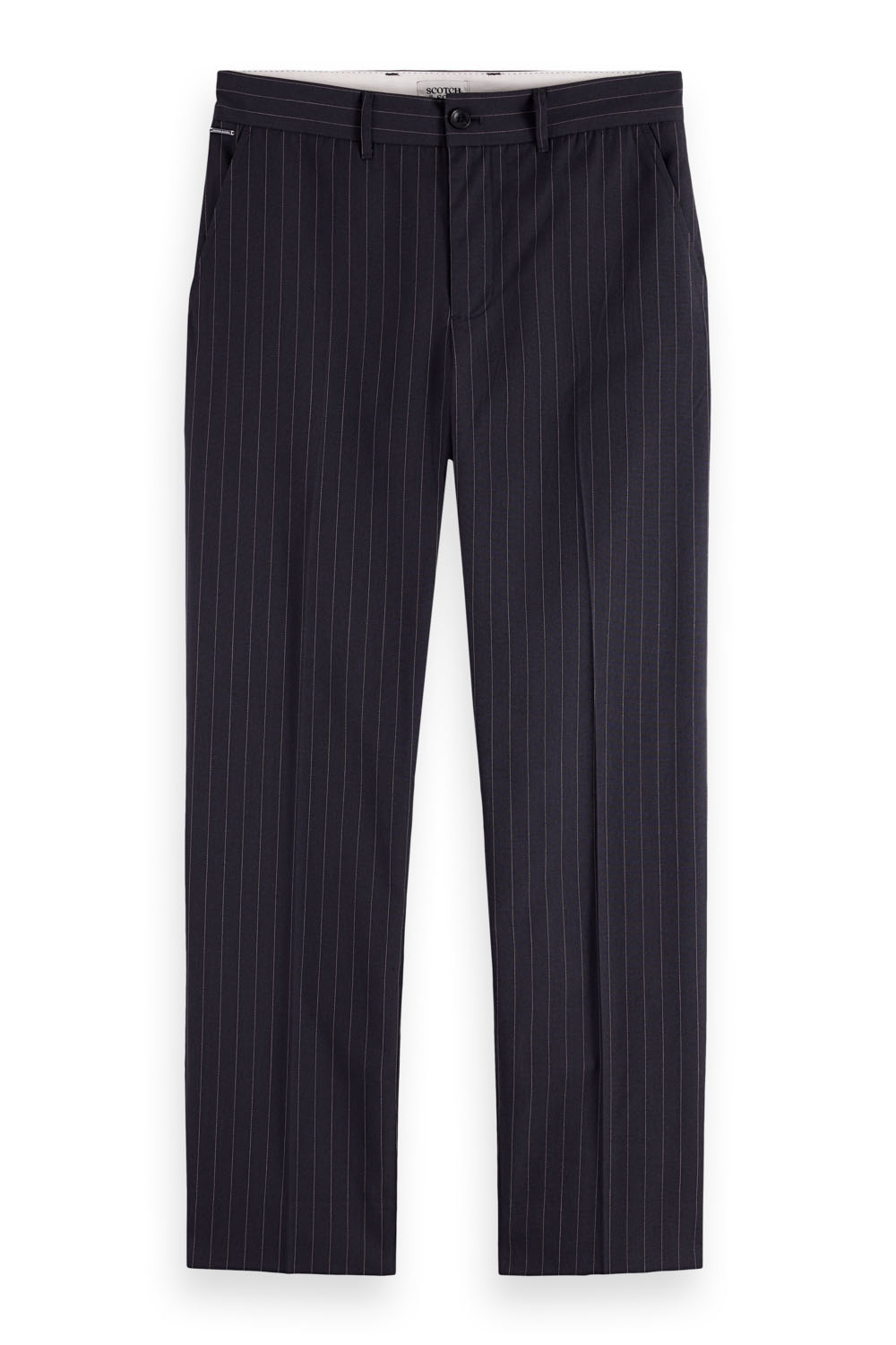 Scotch & Soda - Otis Chino - Dk Grey Melange Pinstripe - Front