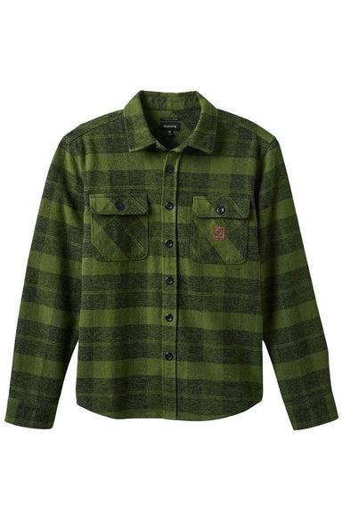 Brixton - Bowery Heavyweight LS Flannel - Cypress Green/Black - Flatlay