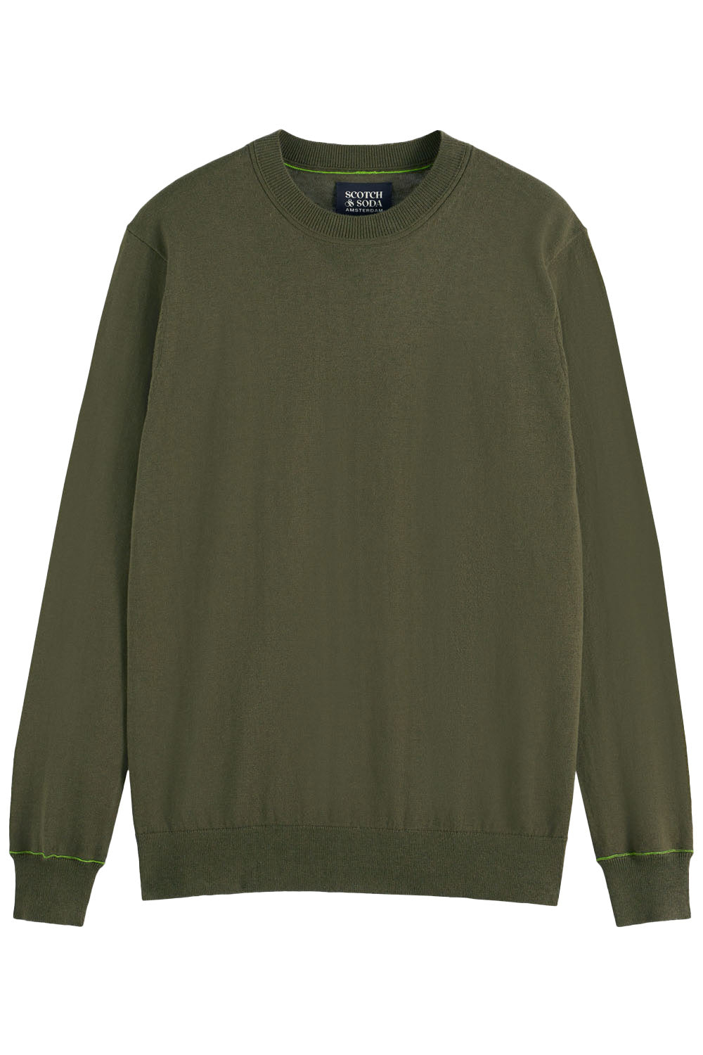 LINEN-BLEND CREWNECK Classic Green