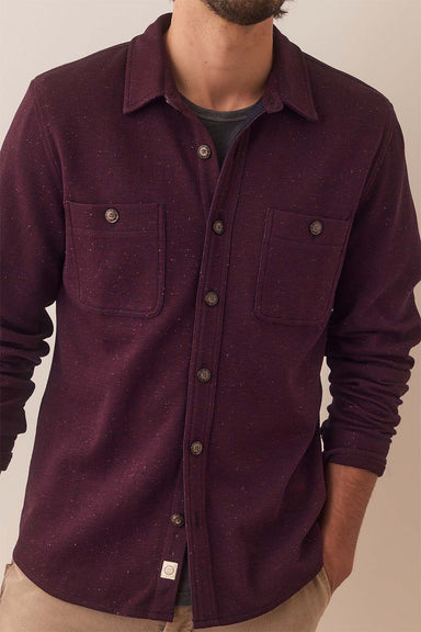 Marine Layer - Pacifica Stretch Shirt - Burgundy Neps - Front