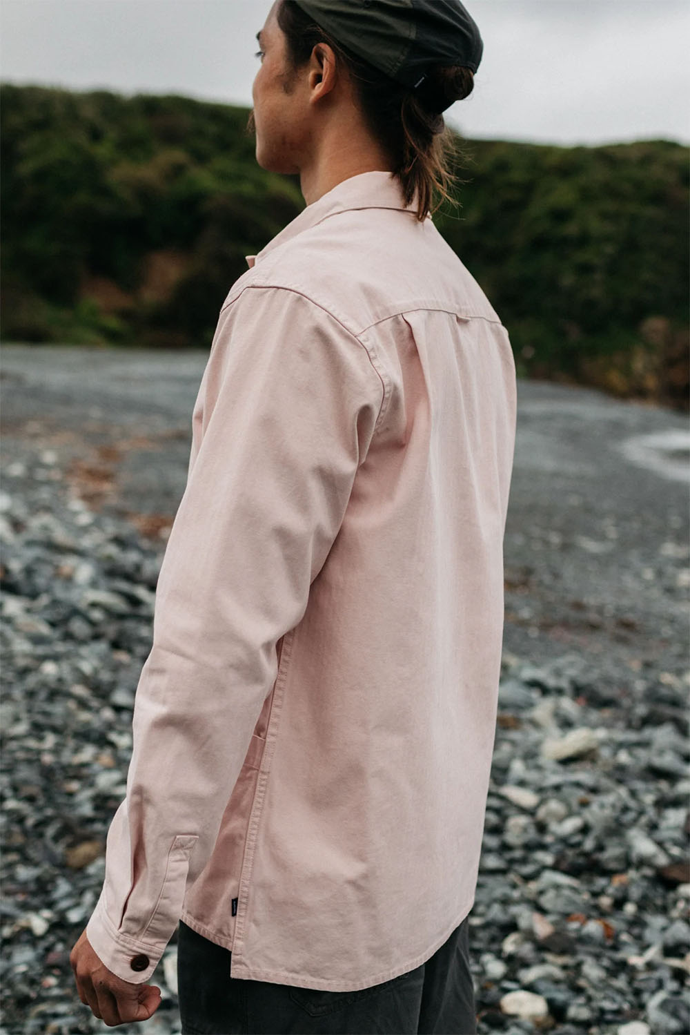 Finisterre - Tonkin Work Shirt - Pink Smoke - Back