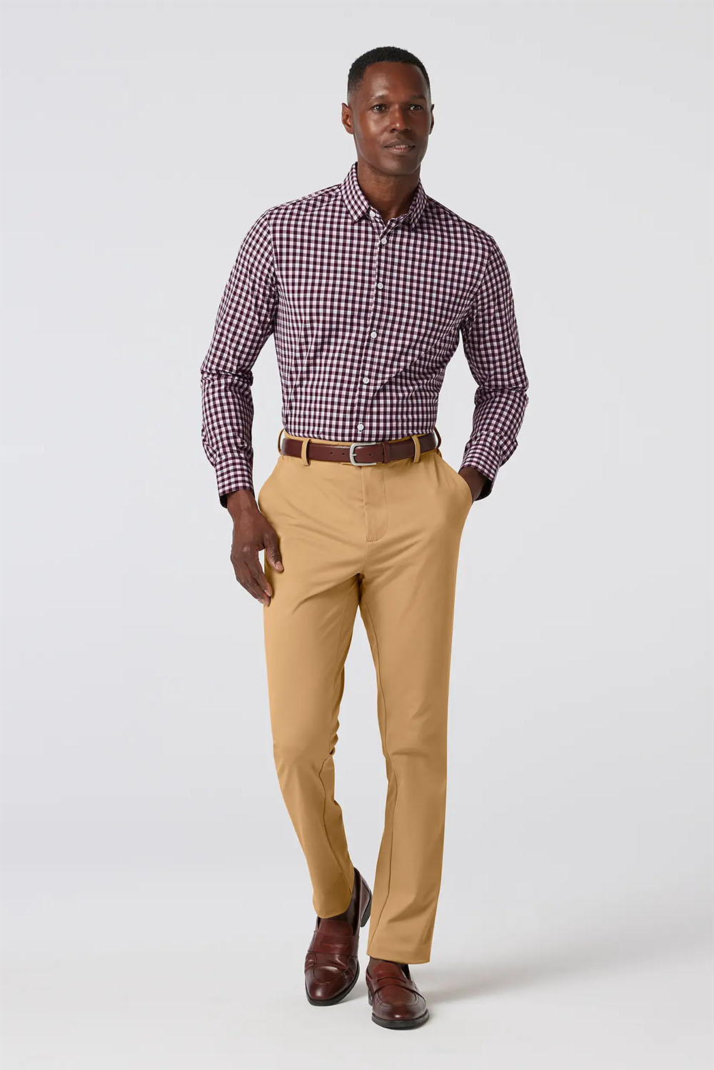 Mizzen + Main - Leeward LS - Wine Todos Plaid - Profile