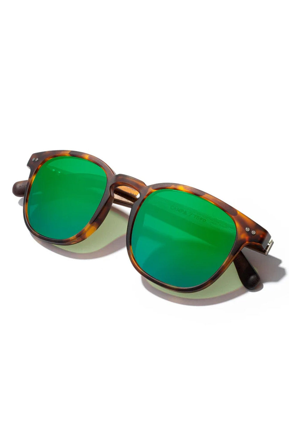 Shwood - Topo - Matte Tortoise/Walnut/HD+ Green Flash Polar 