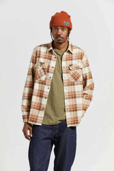 Brixton - Bowery LS Flannel - Whitecap/Pinecone/Burro - Front