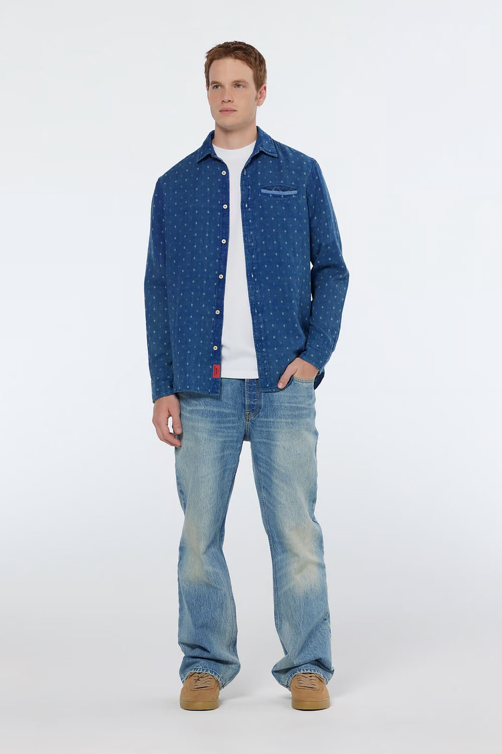 DENIM WEAVE SHIRT Washed Indigo