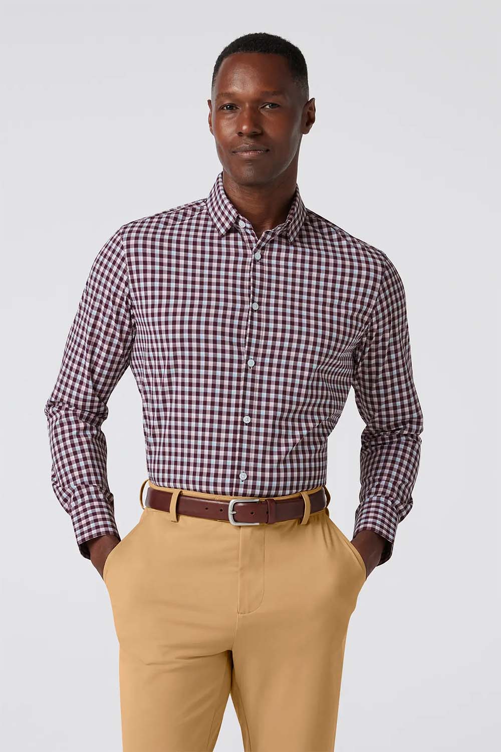 Mizzen + Main - Leeward LS - Wine Todos Plaid