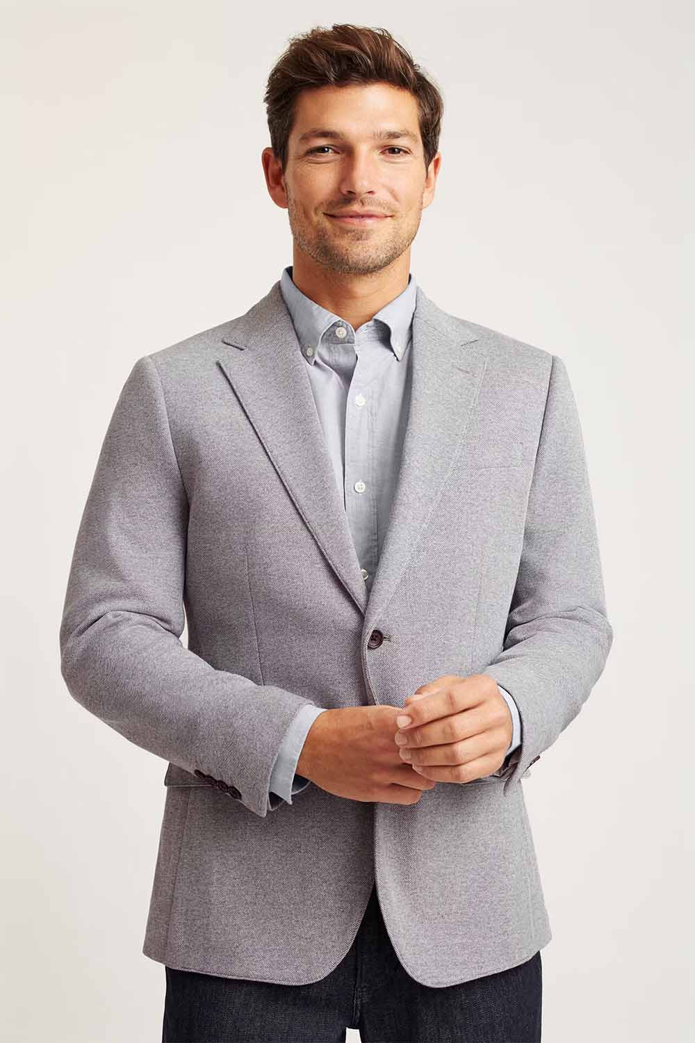 Bonobos - Italian Knit Blazer - Lt Grey - Front