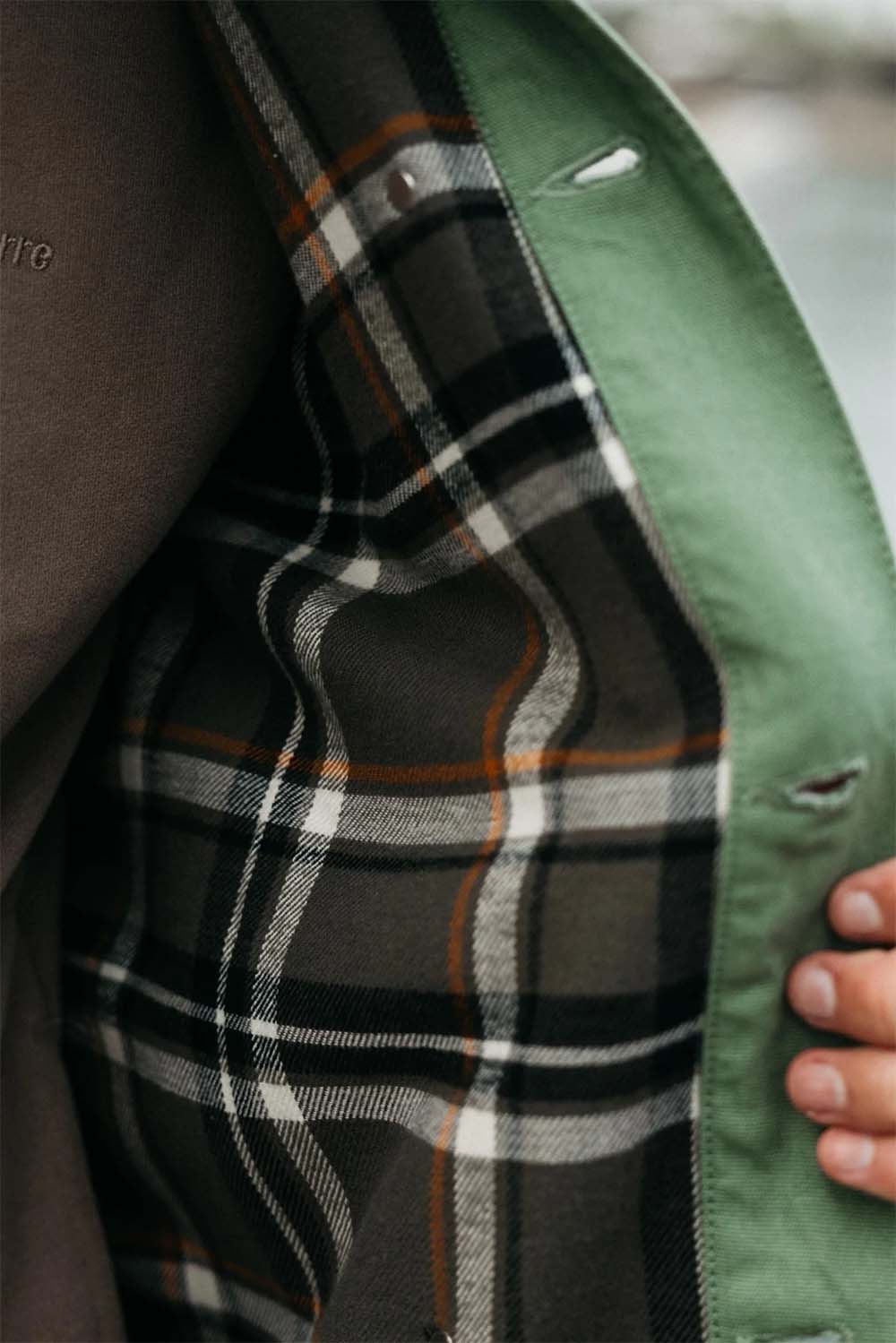 Finisterre - Basset Flannel Lined Jacket - Wild Sage - Inside