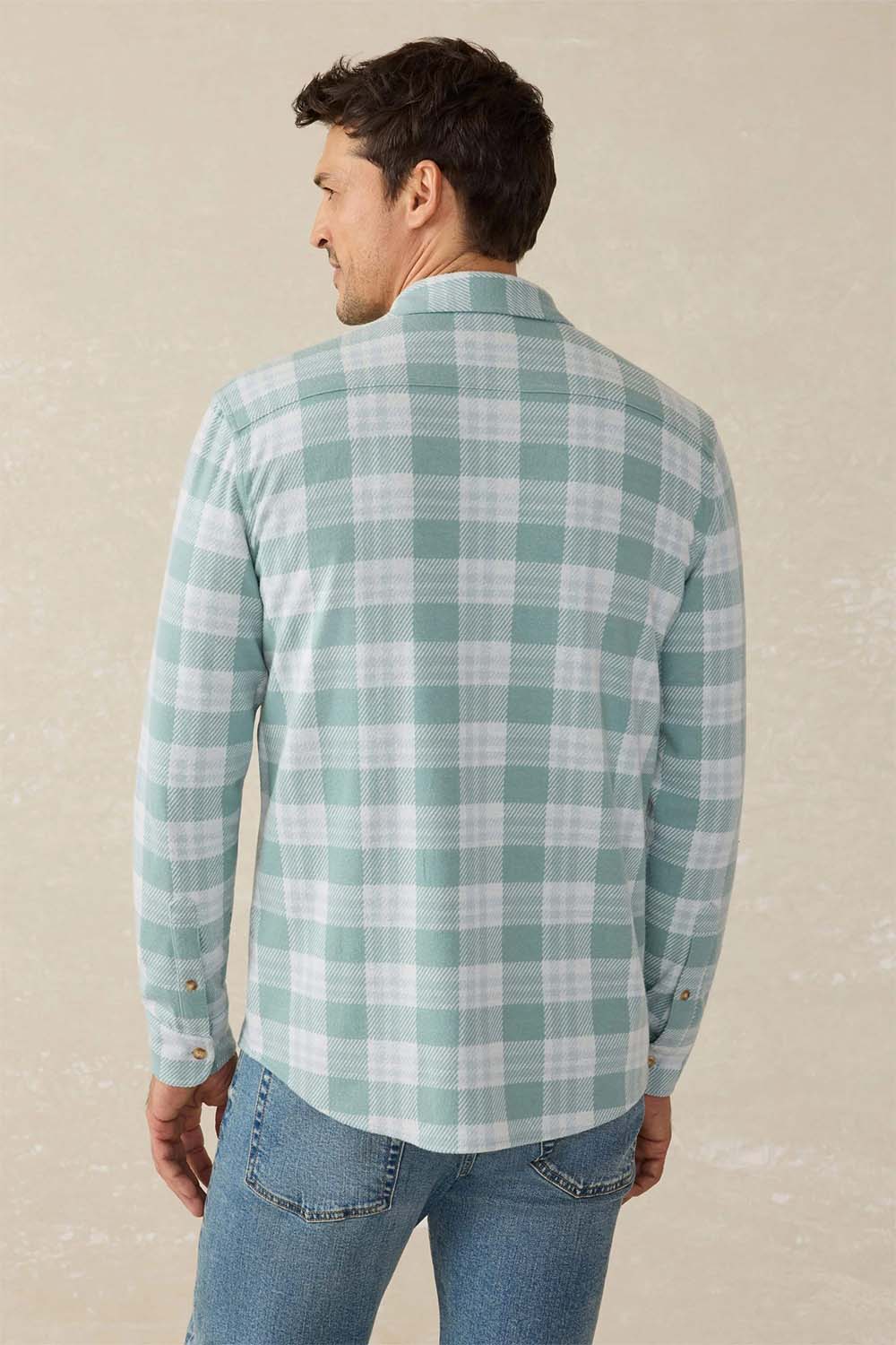 Faherty - Legend Sweater Shirt - West Palm Plaid - Back